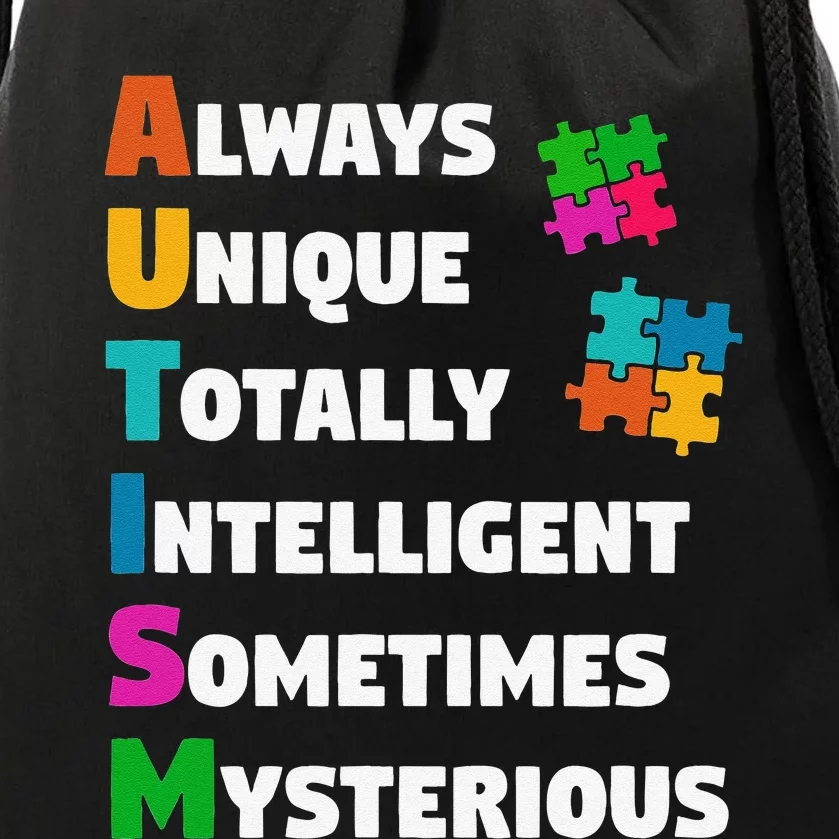 Always Unique Totally Intelligent Sometimes Mysterious Drawstring Bag