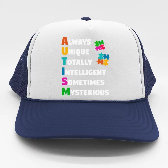 Always Unique Totally Intelligent Sometimes Mysterious Trucker Hat