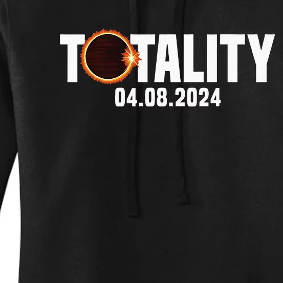 American US Total Totality 04.08.2024 Solar Lunar Eclipse Women's Pullover Hoodie