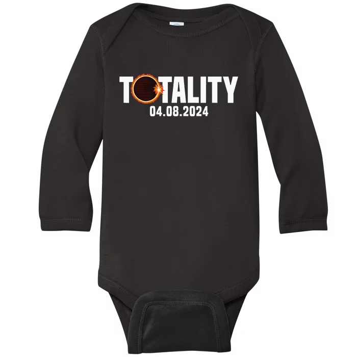 American US Total Totality 04.08.2024 Solar Lunar Eclipse Baby Long Sleeve Bodysuit