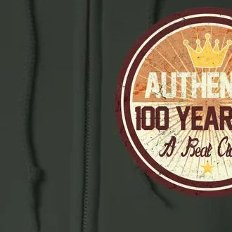 Authentic 100 Year Old Classic 100th Birthday Full Zip Hoodie