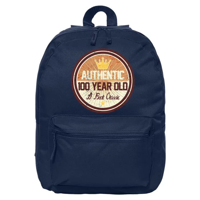 Authentic 100 Year Old Classic 100th Birthday 16 in Basic Backpack