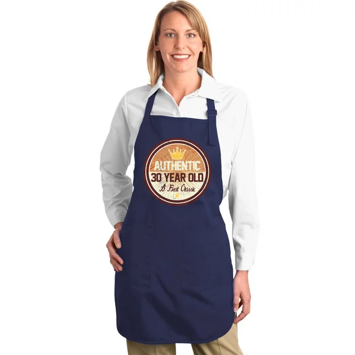 Authentic 30 Year Old Classic 30th Birthday Full-Length Apron With Pocket