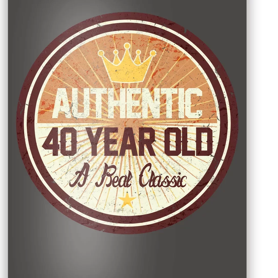 Authentic 40 Year Old Classic 40th Birthday Poster