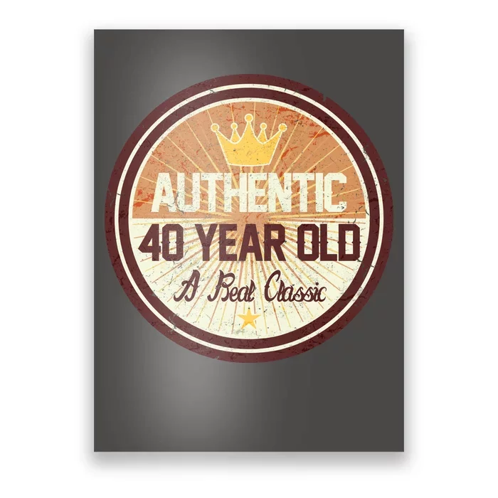 Authentic 40 Year Old Classic 40th Birthday Poster