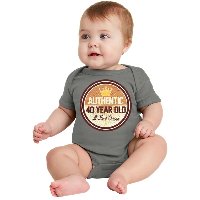 Authentic 40 Year Old Classic 40th Birthday Baby Bodysuit