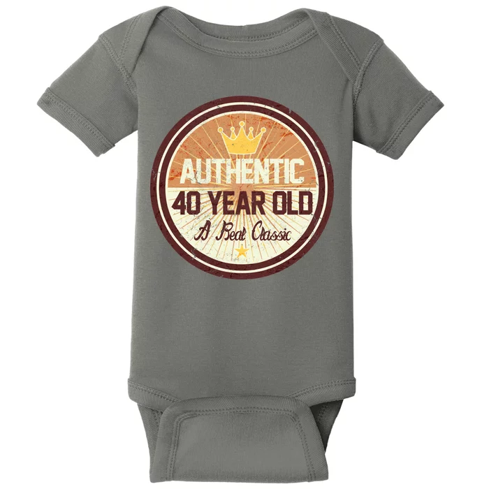 Authentic 40 Year Old Classic 40th Birthday Baby Bodysuit