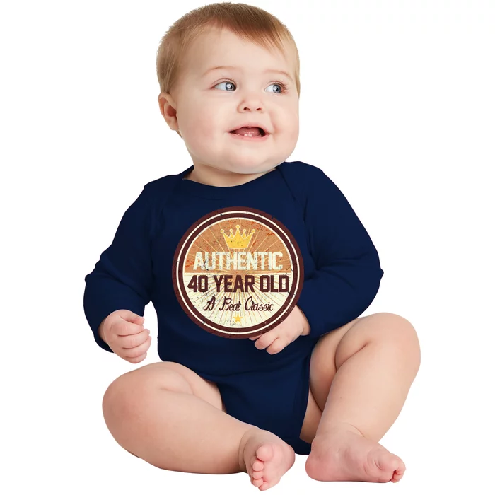 Authentic 40 Year Old Classic 40th Birthday Baby Long Sleeve Bodysuit