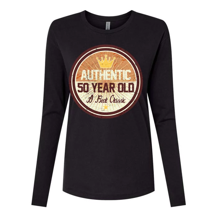 Authentic 50 Year Old Classic 50th Birthday Womens Cotton Relaxed Long Sleeve T-Shirt