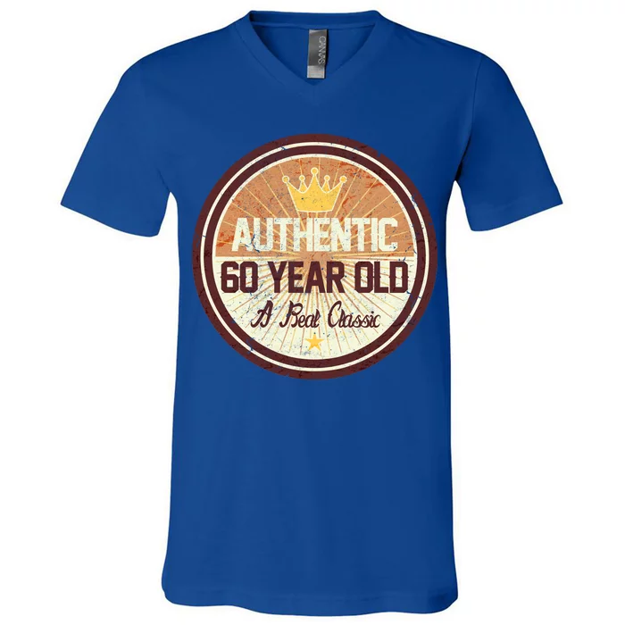 Authentic 60 Year Old Classic 60th Birthday V-Neck T-Shirt