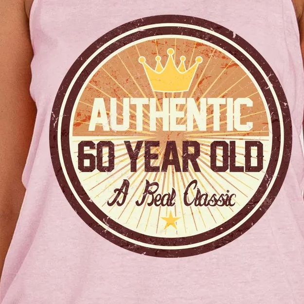 Authentic 60 Year Old Classic 60th Birthday Women's Knotted Racerback Tank