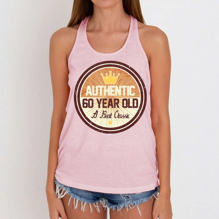 Authentic 60 Year Old Classic 60th Birthday Women's Knotted Racerback Tank