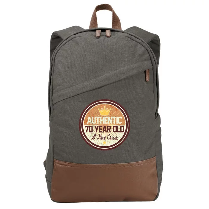 Authentic 70 Year Old Classic 70th Birthday Cotton Canvas Backpack