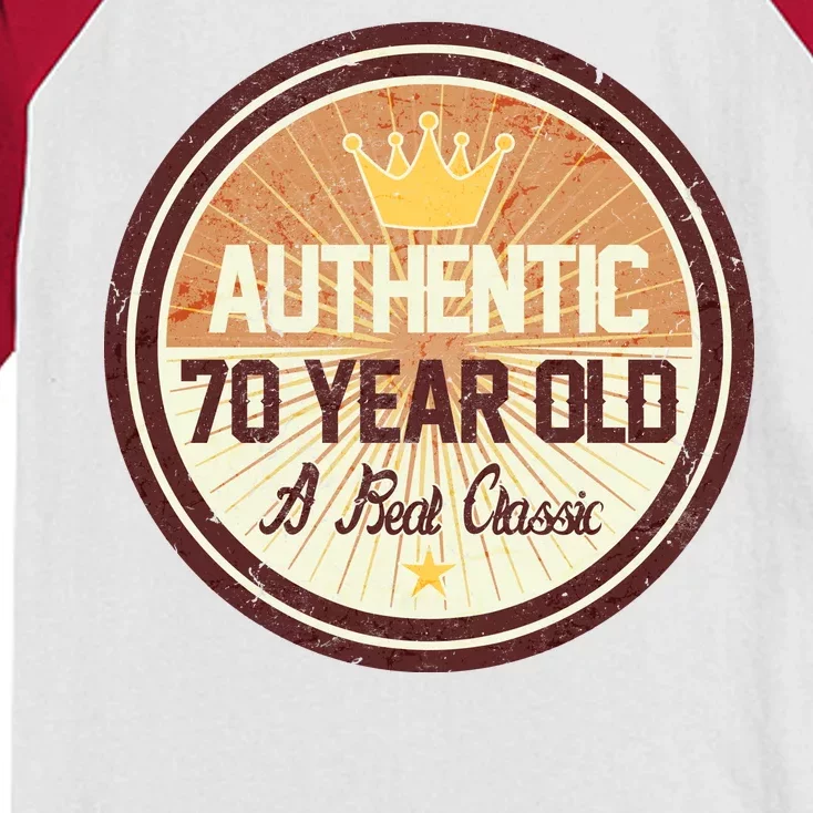 Authentic 70 Year Old Classic 70th Birthday Kids Colorblock Raglan Jersey