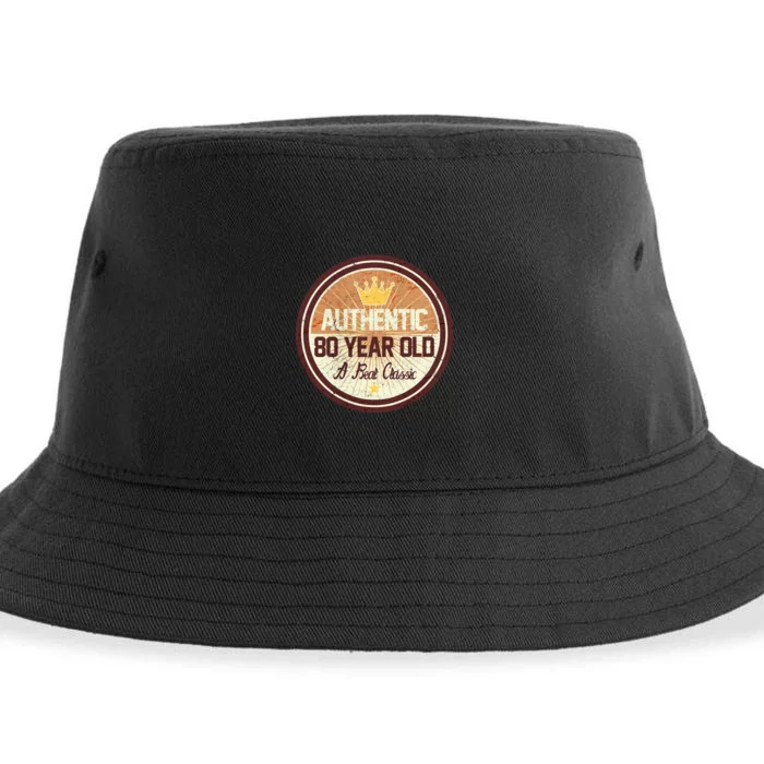 Authentic 80 Year Old Classic 80th Birthday Sustainable Bucket Hat