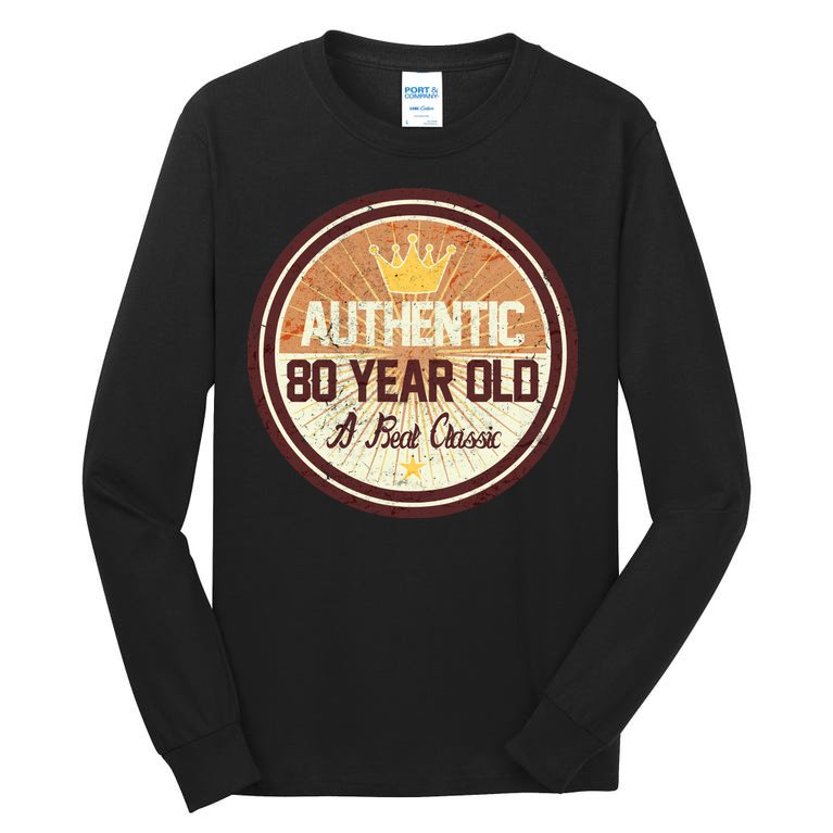 Authentic 80 Year Old Classic 80th Birthday Tall Long Sleeve T-Shirt