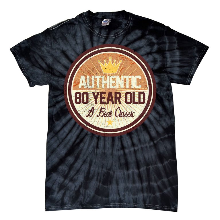Authentic 80 Year Old Classic 80th Birthday Tie-Dye T-Shirt