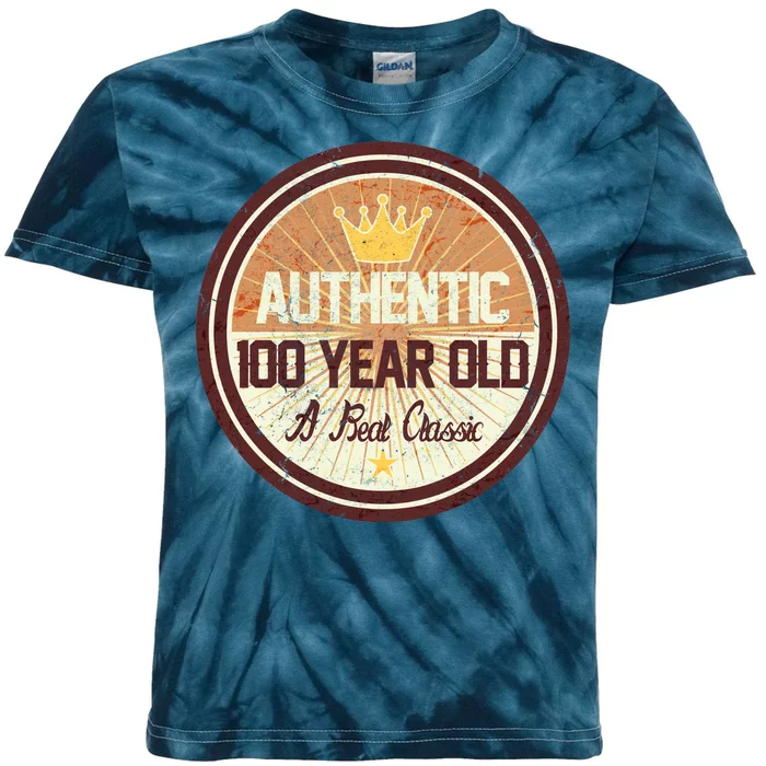 Authentic 90 Year Old Classic 90th Birthday Kids Tie-Dye T-Shirt