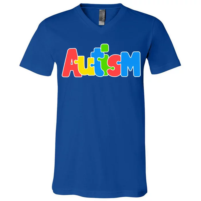 Autism - It's Ok To Be Different Crayons V-Neck T-Shirt