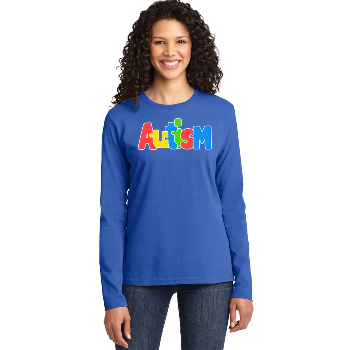 Autism - It's Ok To Be Different Crayons Ladies Long Sleeve Shirt