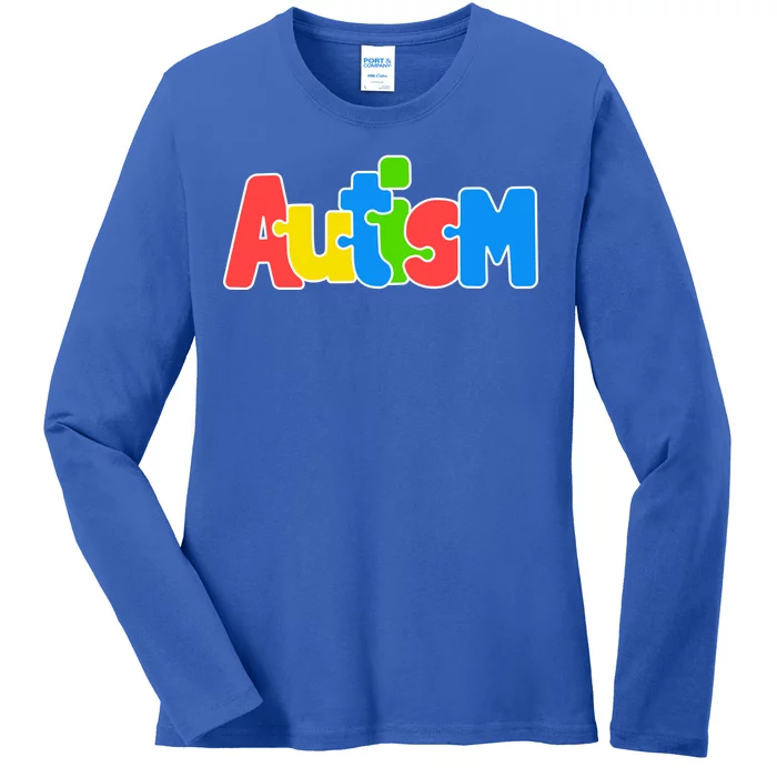 Autism - It's Ok To Be Different Crayons Ladies Long Sleeve Shirt