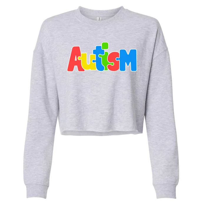 Autism - It's Ok To Be Different Crayons Cropped Pullover Crew