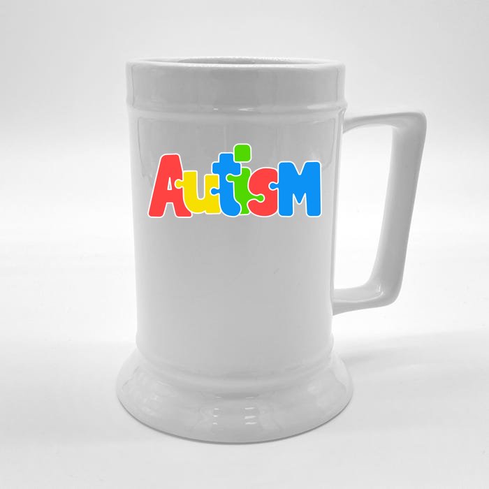 Autism - It's Ok To Be Different Crayons Front & Back Beer Stein