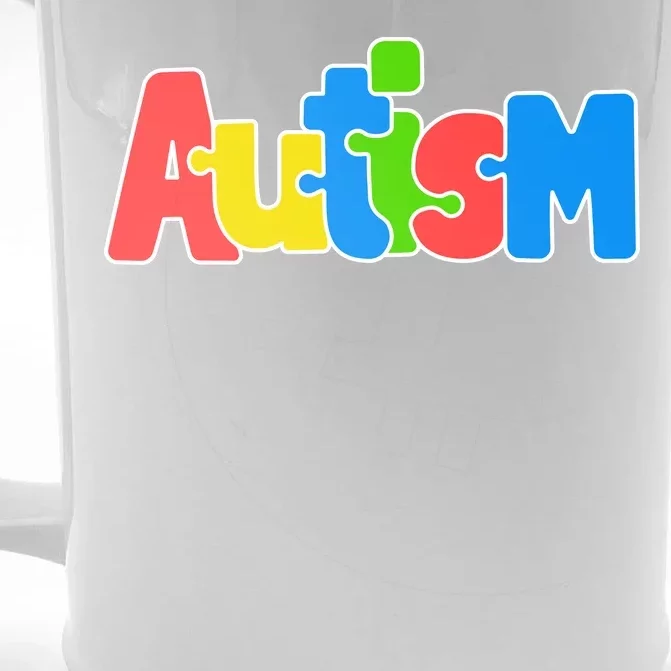 Autism - It's Ok To Be Different Crayons Front & Back Beer Stein