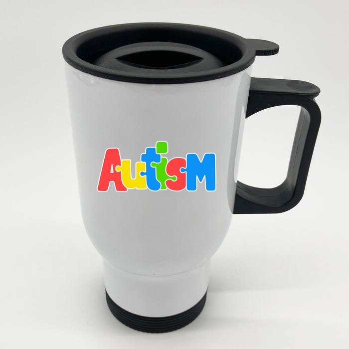 Autism - It's Ok To Be Different Crayons Front & Back Stainless Steel Travel Mug