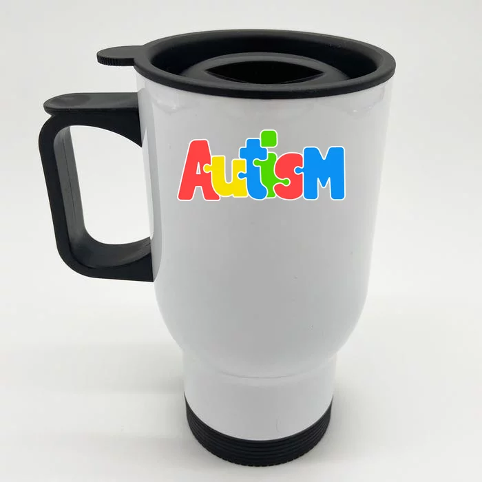 Autism - It's Ok To Be Different Crayons Front & Back Stainless Steel Travel Mug