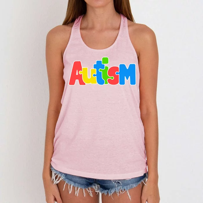 Autism - Love Completes The Puzzle Women's Knotted Racerback Tank