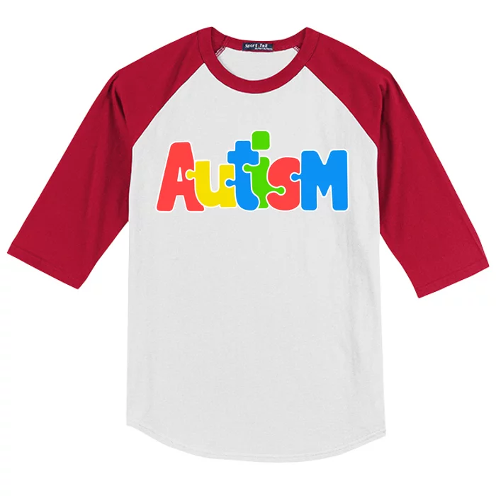 Autism - Love Completes The Puzzle Kids Colorblock Raglan Jersey