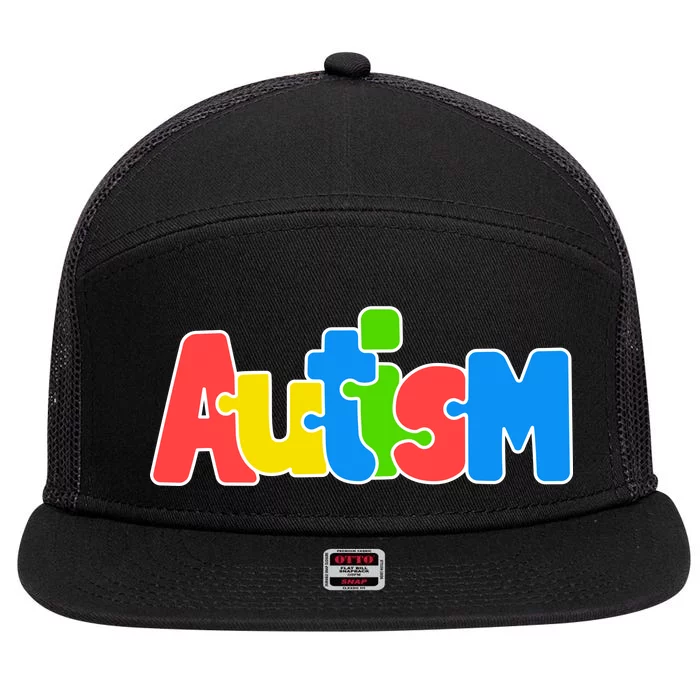 Autism 7 Panel Mesh Trucker Snapback Hat