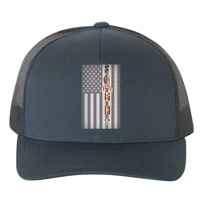 Autism Awareness American Flag Yupoong Adult 5-Panel Trucker Hat