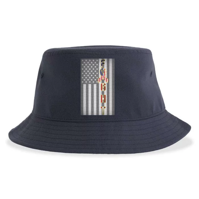 Autism Awareness American Flag Sustainable Bucket Hat