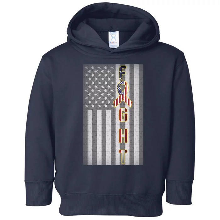 Autism Awareness American Flag Toddler Hoodie