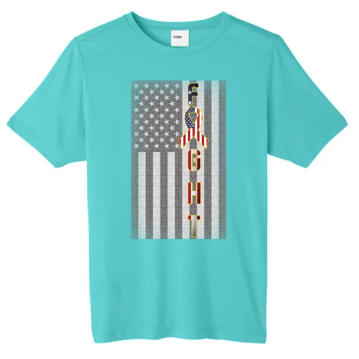 Autism Awareness American Flag ChromaSoft Performance T-Shirt