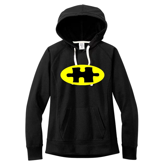 Autism Awareness Bat Puzzle Logo Women's Fleece Hoodie