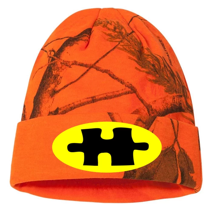 Autism Awareness Bat Puzzle Logo Kati - 12in Camo Beanie