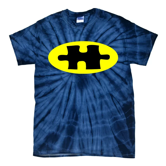 Autism Awareness Bat Puzzle Logo Tie-Dye T-Shirt