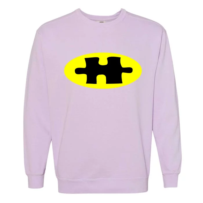 Autism Awareness Bat Puzzle Logo Garment-Dyed Sweatshirt