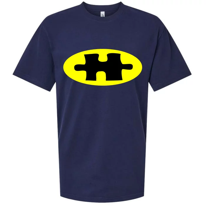 Autism Awareness Bat Puzzle Logo Sueded Cloud Jersey T-Shirt