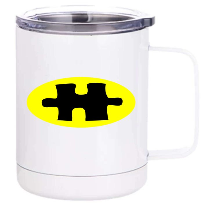 Autism Awareness Bat Puzzle Logo Front & Back 12oz Stainless Steel Tumbler Cup