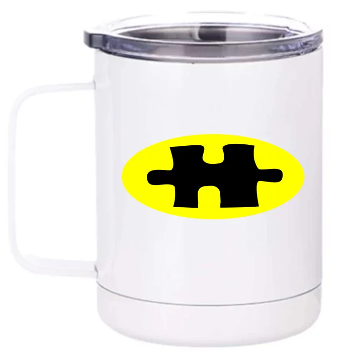 Autism Awareness Bat Puzzle Logo Front & Back 12oz Stainless Steel Tumbler Cup