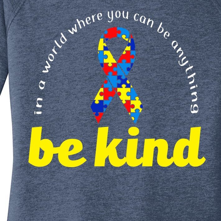 Autism Awareness Be Anything Be Kind Women’s Perfect Tri Tunic Long Sleeve Shirt