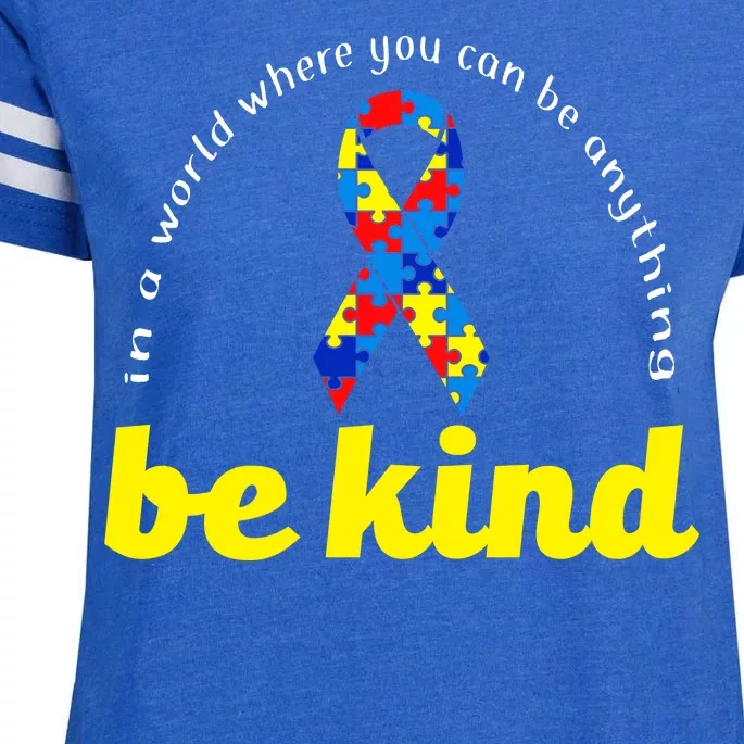 Autism Awareness Be Anything Be Kind Enza Ladies Jersey Football T-Shirt