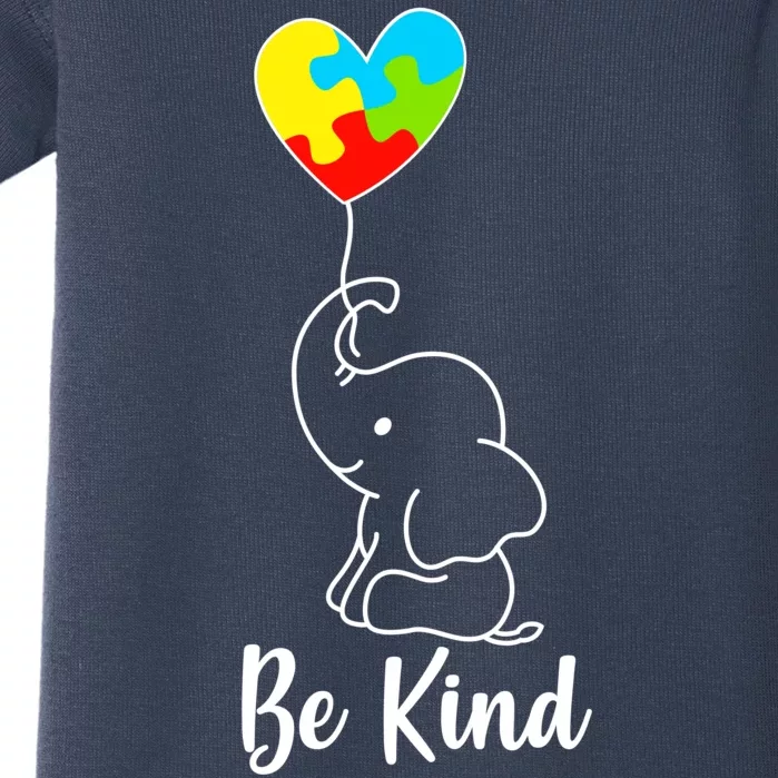 Autism Awareness Be Kind Elephant Baby Bodysuit