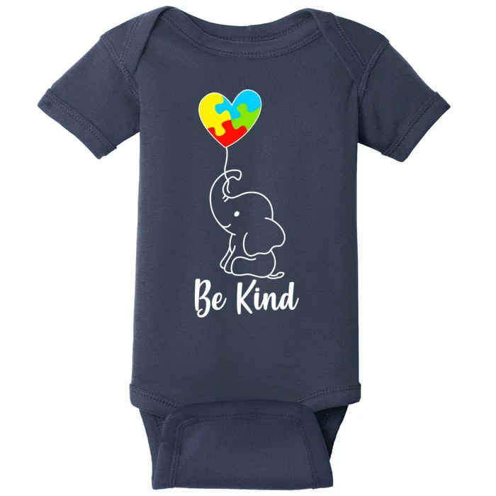 Autism Awareness Be Kind Elephant Baby Bodysuit