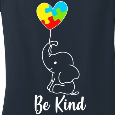 Autism Awareness Be Kind Elephant Women's V-Neck T-Shirt