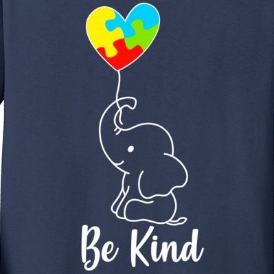 Autism Awareness Be Kind Elephant Kids Long Sleeve Shirt